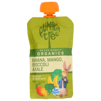 PETER RABBIT ORGANICS: Banana, Mango, Broccoli & Kale Fruit & Vegetable Puree, 4.4 oz