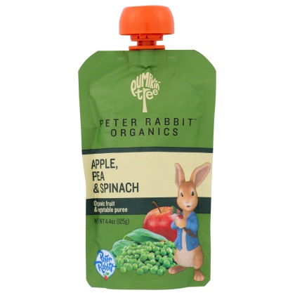 PETER RABBIT: Baby Pea Spinach Apple Organic, 4.4 oz