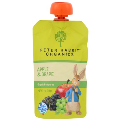 PETER RABBIT: Puree Fruit Apple Grape, 4 oz