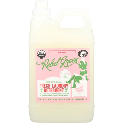 REBEL GREEN: Fresh Laundry Detergent Pink Lilac, 64 oz