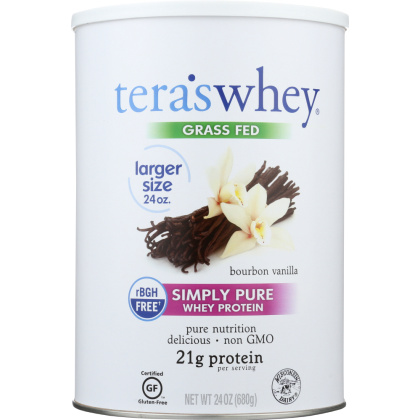 TERA\'S WHEY: Bourbon Vanilla RBGH Free Whey Protein, 24 oz
